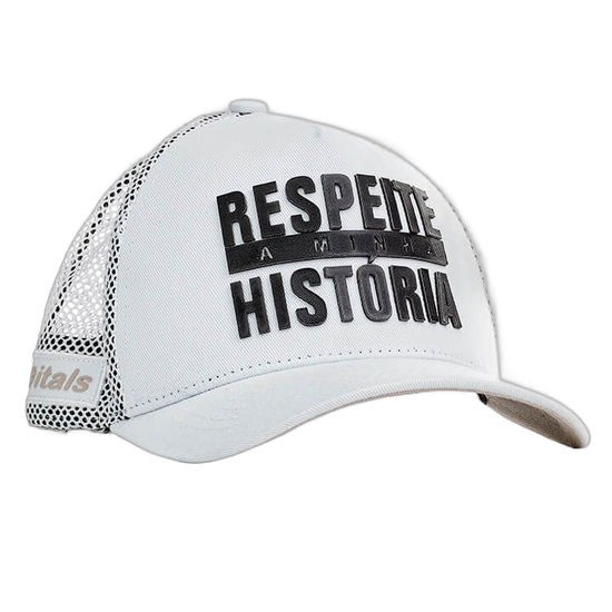 Boné itals Respeite Minha História Branco Tinta Mágica