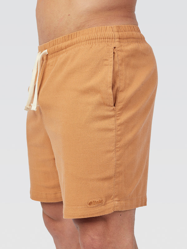 Short Linho Caramelo