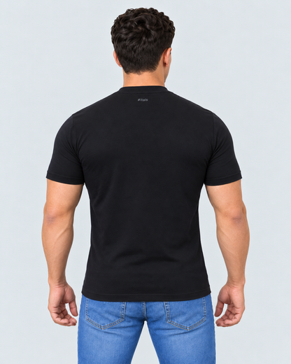 Camiseta gola alta preta algodão egípcio itals - foto 3