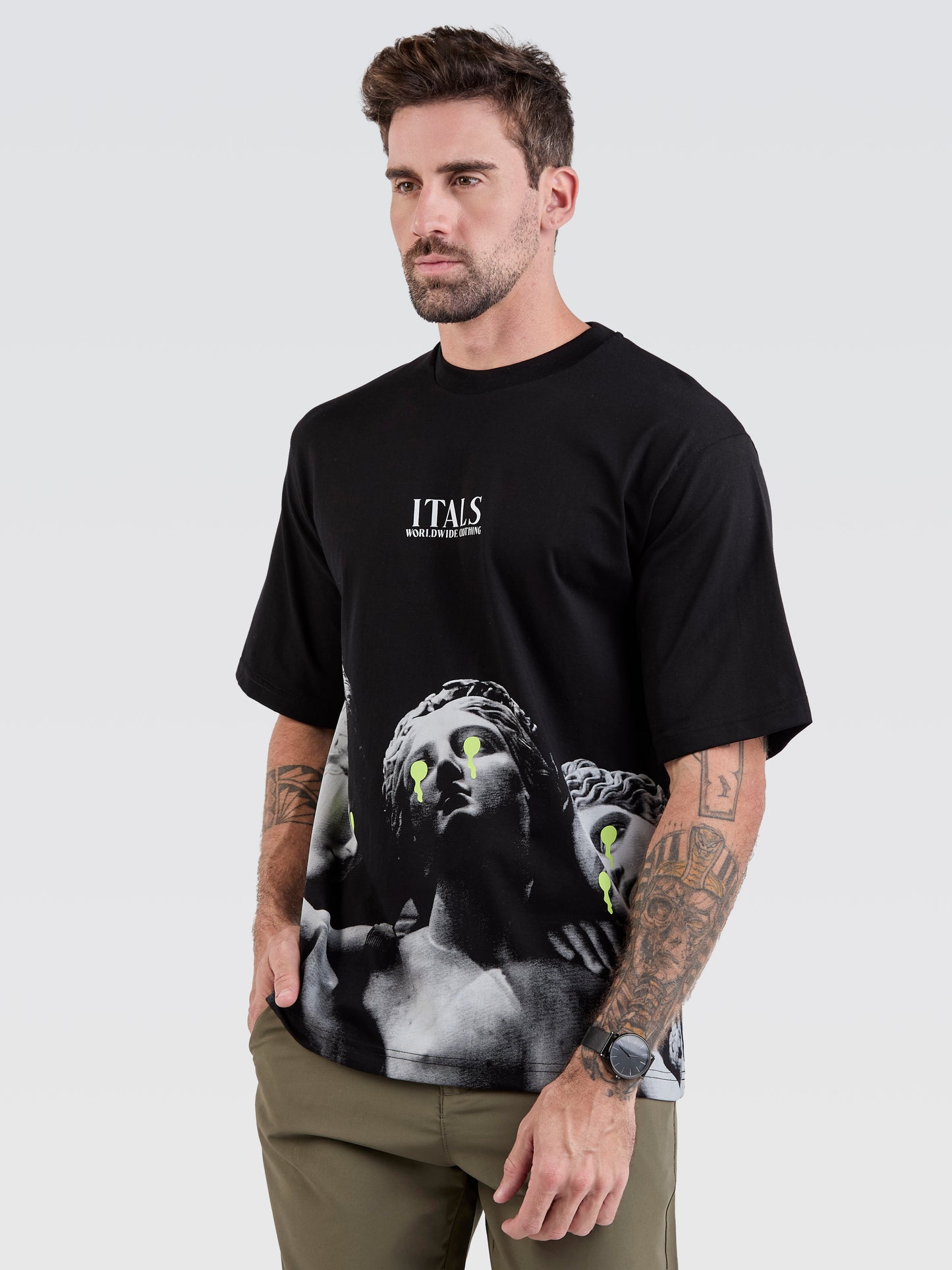 Camiseta Pima Oversized Mythology Preto