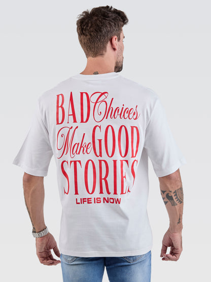 Camiseta Pima Oversized Good Stories White
