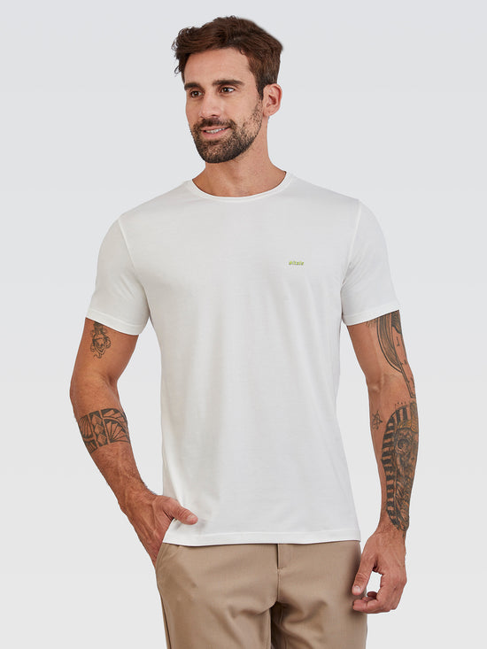 Camiseta Básica Off White Logo Neon Verde