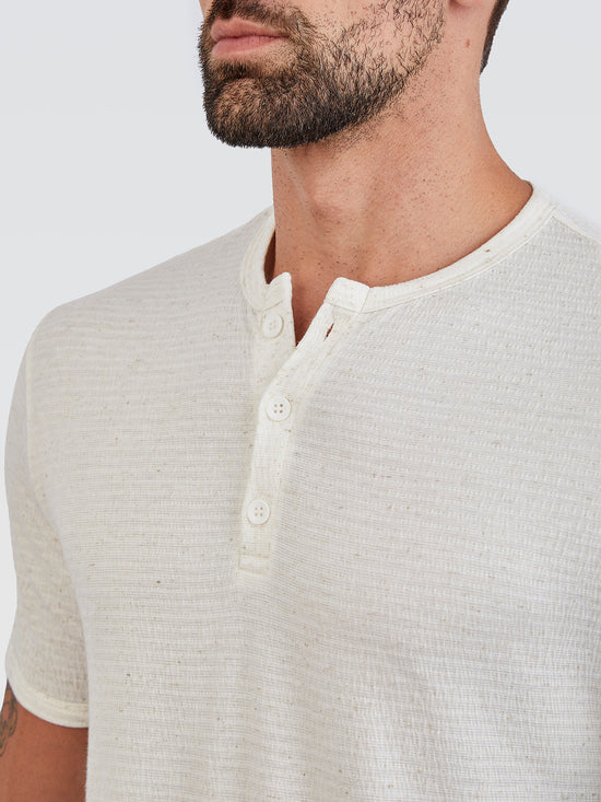Camiseta Henley Horizonte Creme Mesclado
