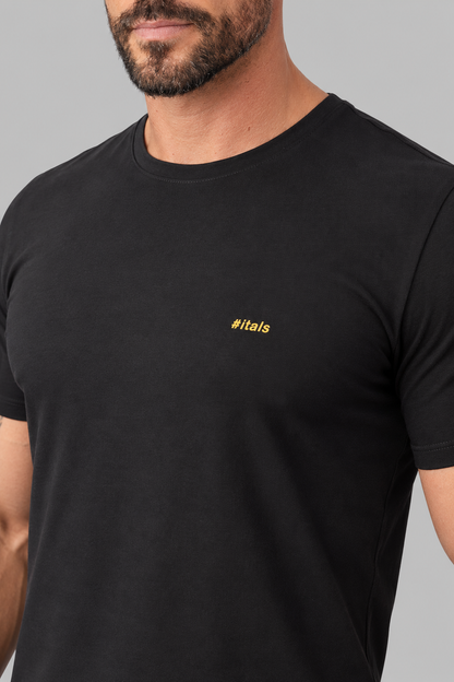 Camiseta Algodão Egípcio #itals Tudo o que eu amo Preta — Caro