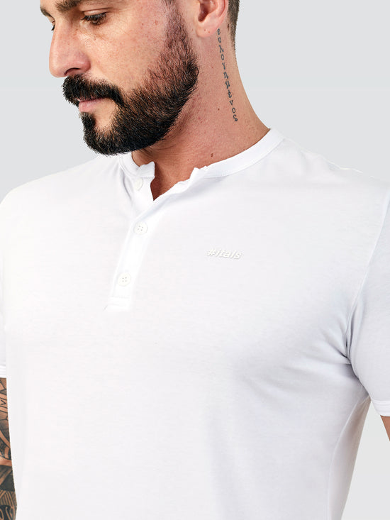 Camiseta Henley Branco