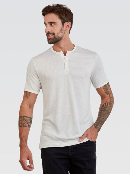 Camiseta Henley Horizonte Creme Mesclado