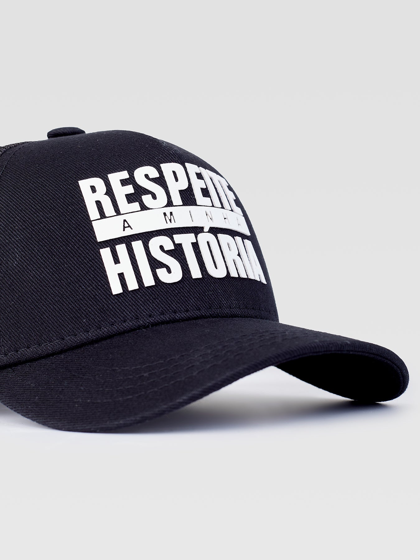 Boné Trucker #itals Respeite a Minha História Preto