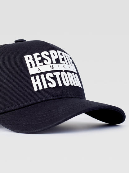 Boné Trucker #itals Respeite a Minha História Preto