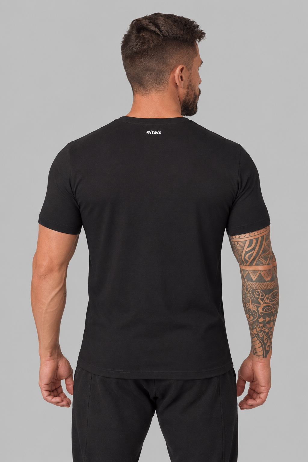 Camiseta Algodão Egípcio #itals Média Baixa Preta