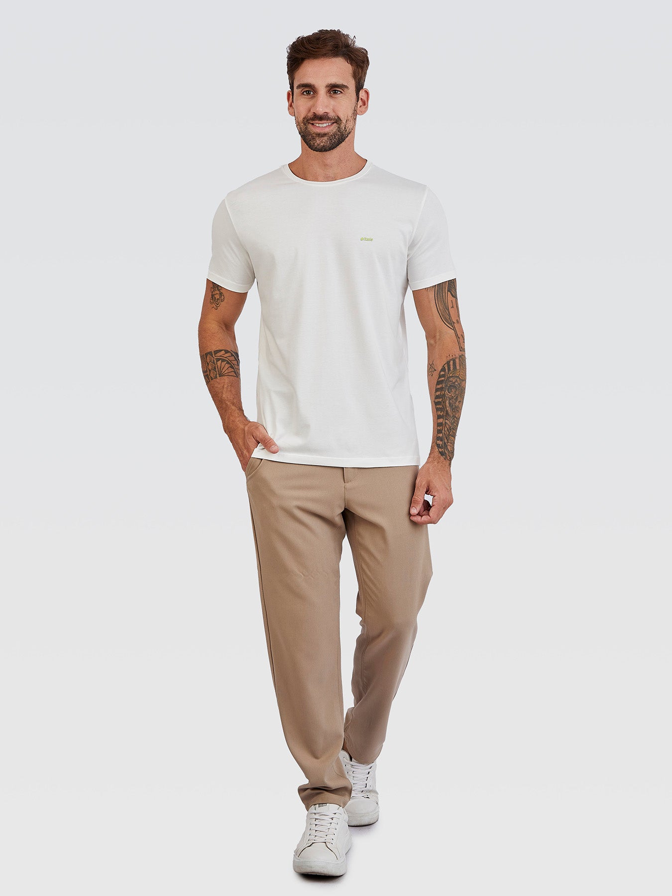 Camiseta Básica Off White Logo Neon Verde