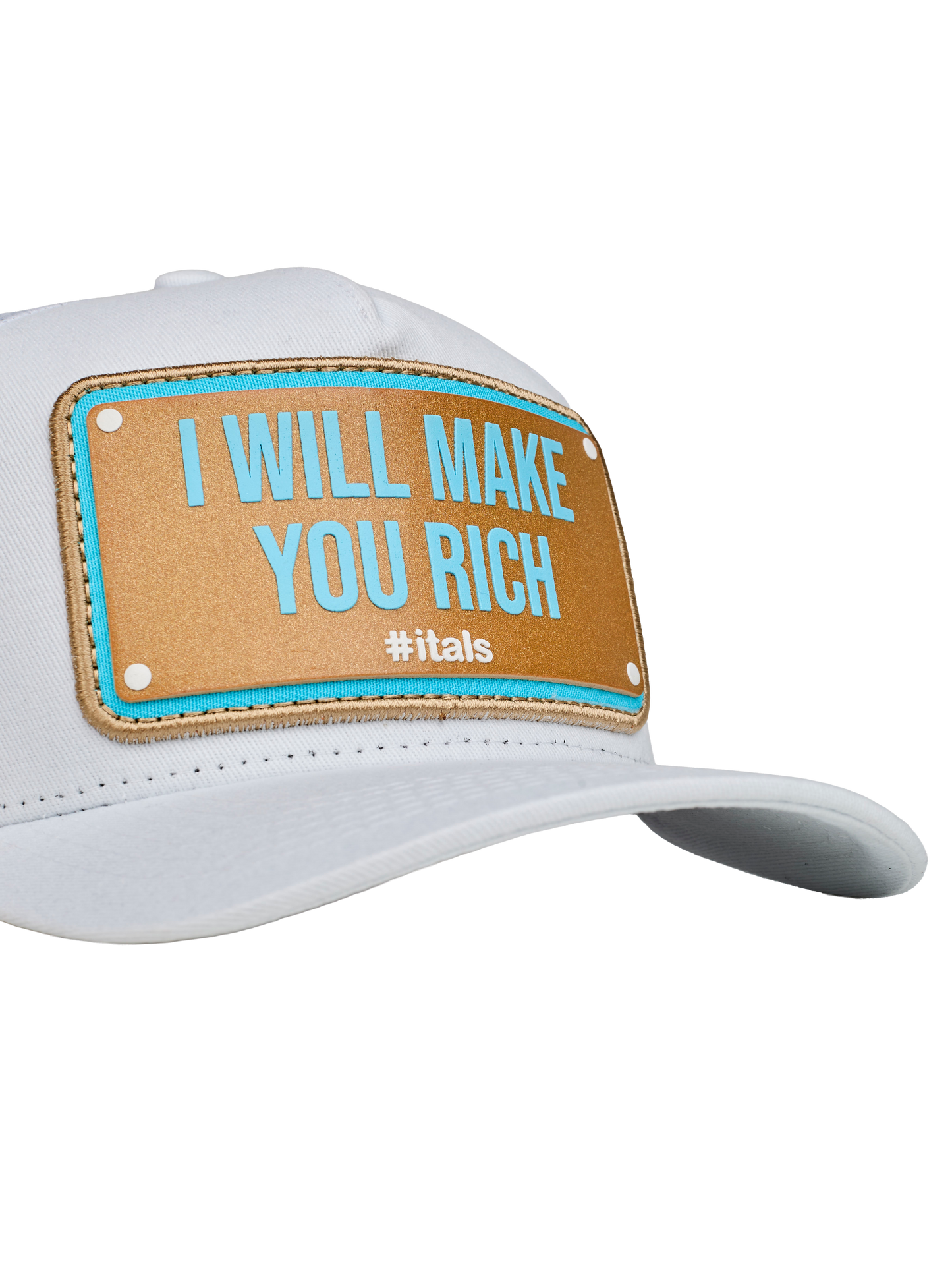 Boné itals Make you Rich Branco