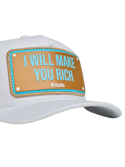 Boné itals Make you Rich Branco