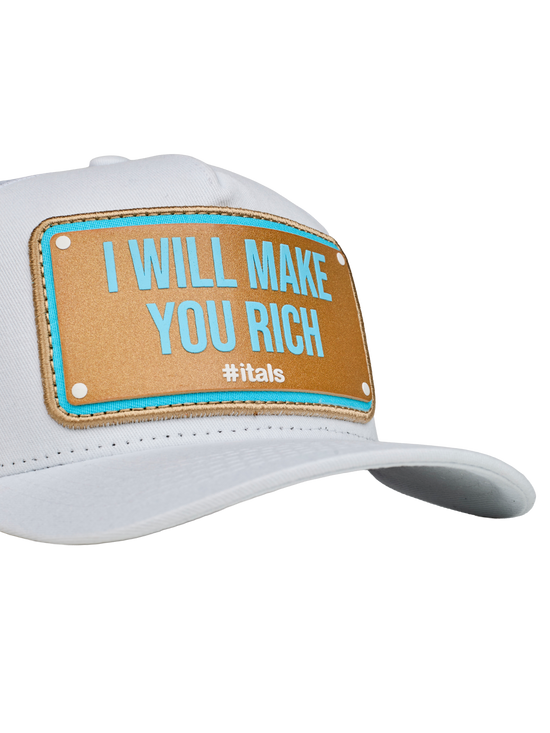 Boné itals Make you Rich Branco