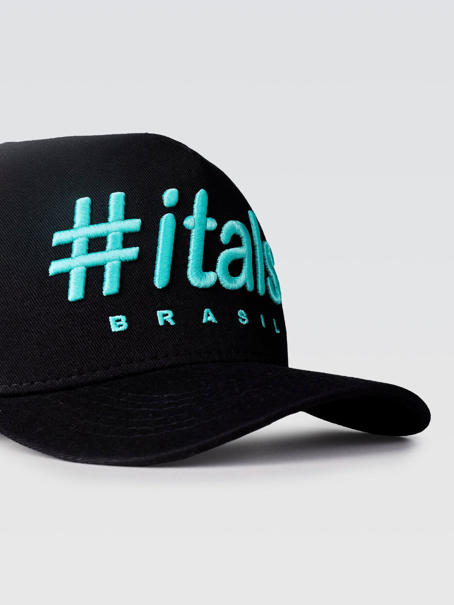 Boné Trucker #itals Vintage Preto — Bordado Verde Água