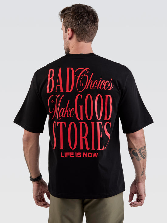 Camiseta Pima Oversized Good Stories Black