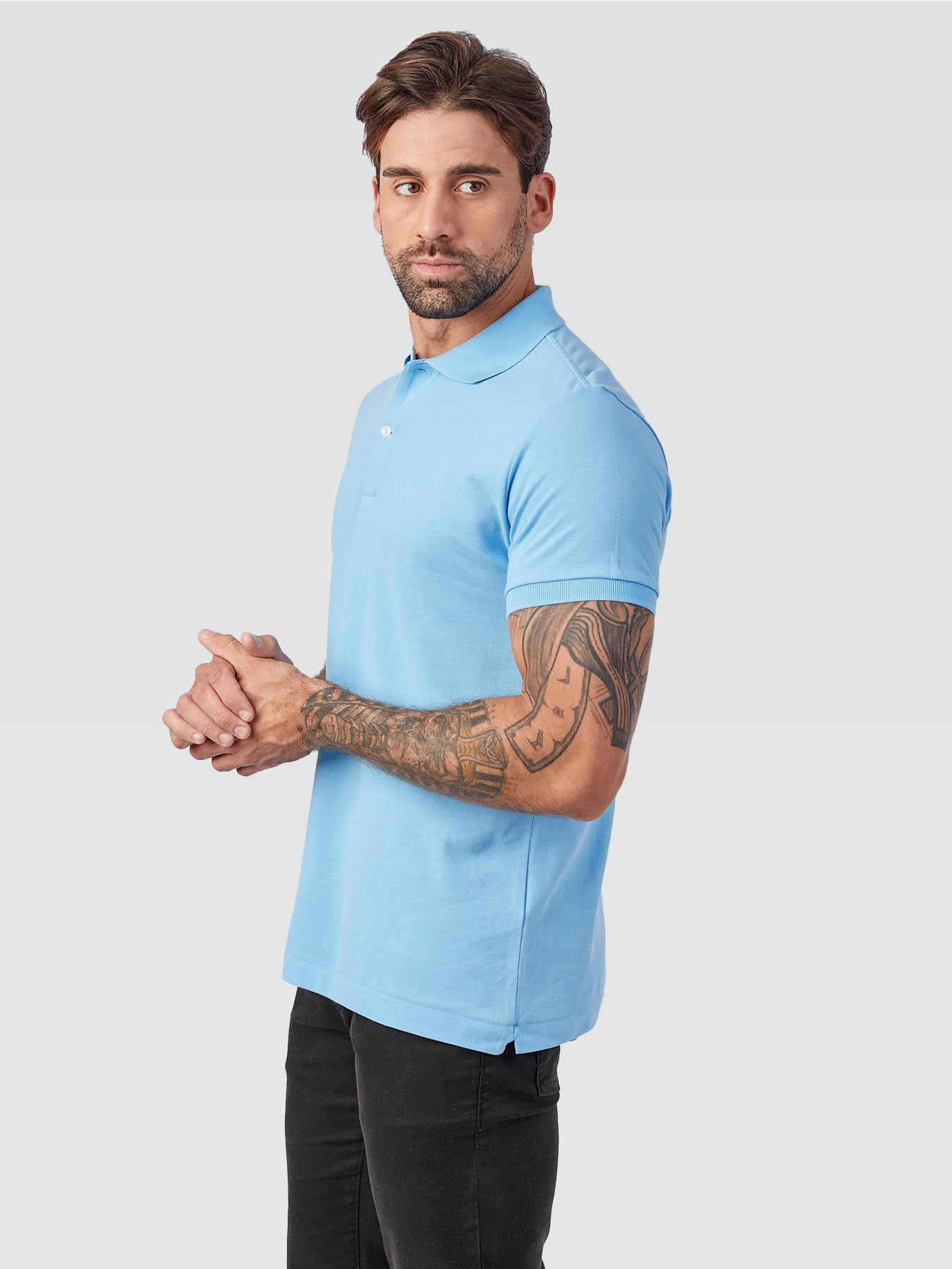 Camisa Polo Peruana Azul Bebê