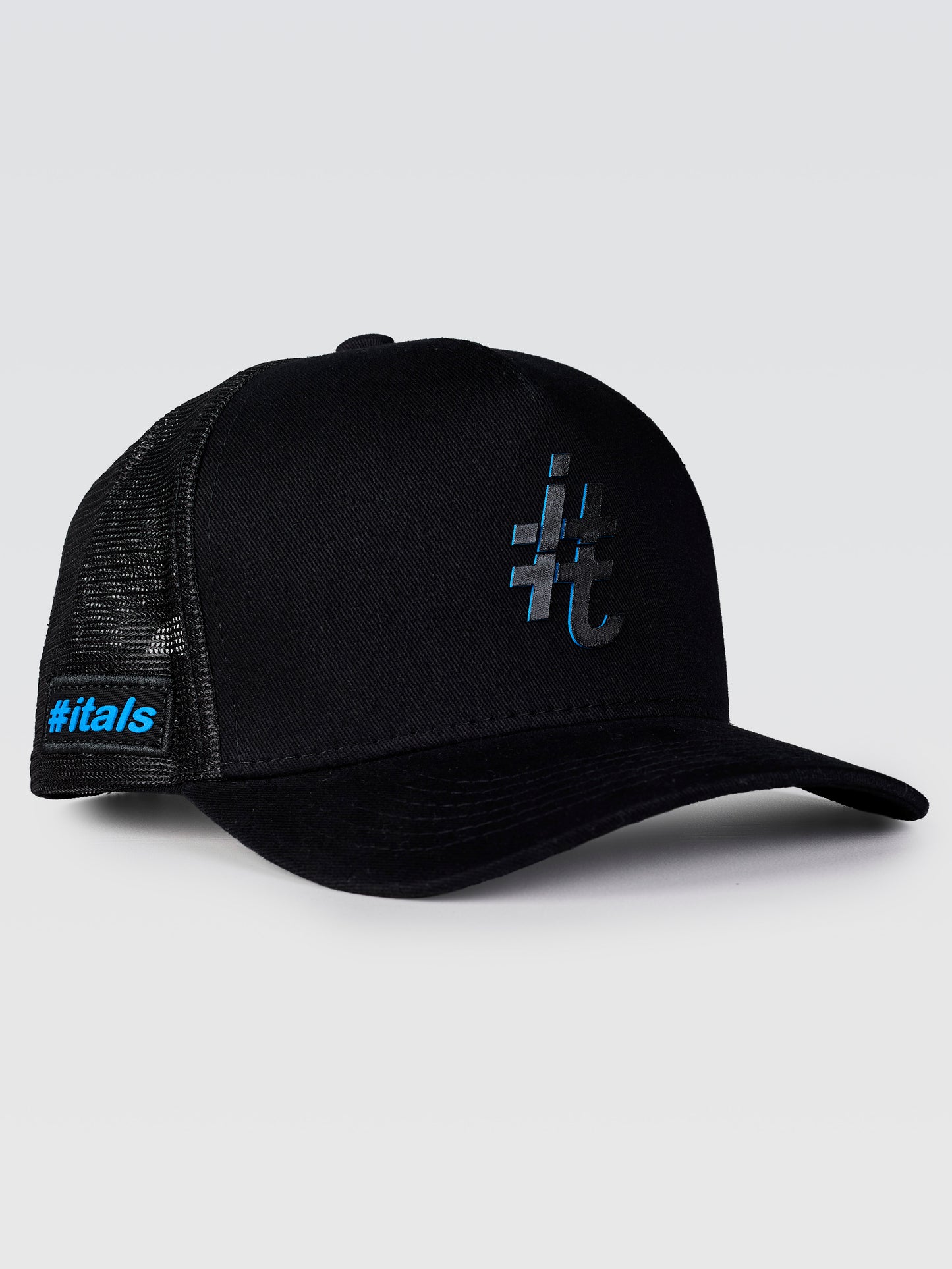 Boné Trucker #itals Preto - Brasão Mágico Azul