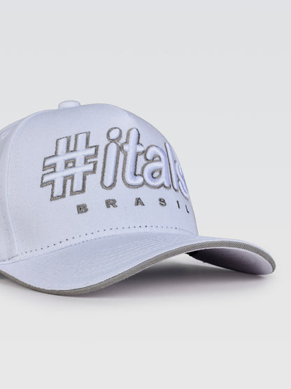 Boné Snapback #itals Vintage Branco — Bordado Contour Cinza