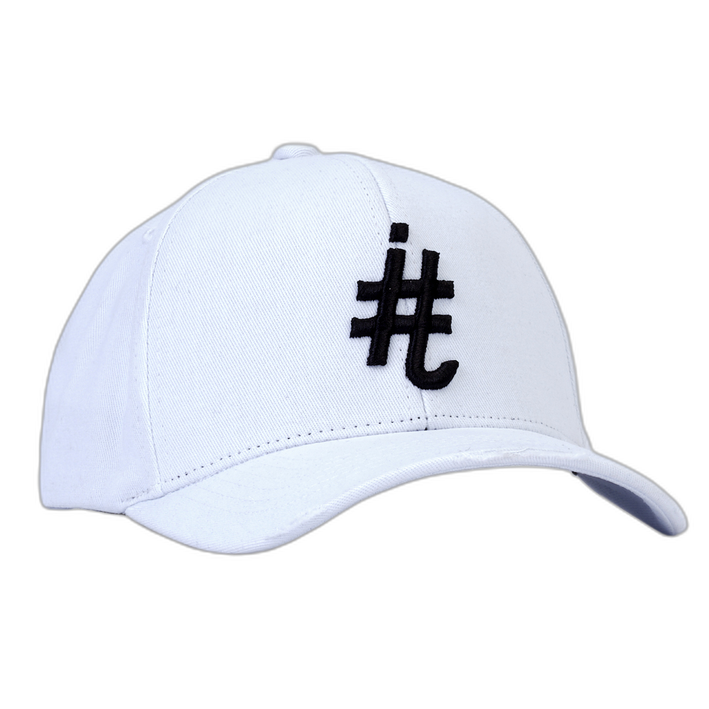 Boné itals Brasão Baseball Branco logo Preto