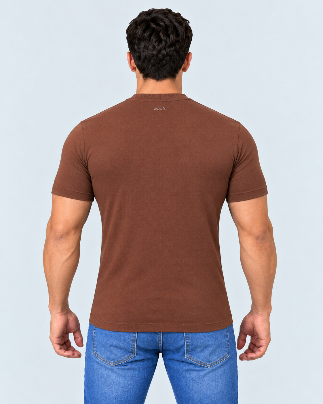 Camiseta gola alta marrom algodão egípcio itals - foto 3