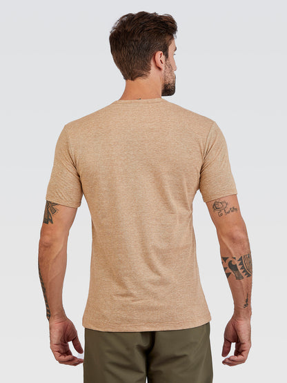Camiseta Henley Castanho