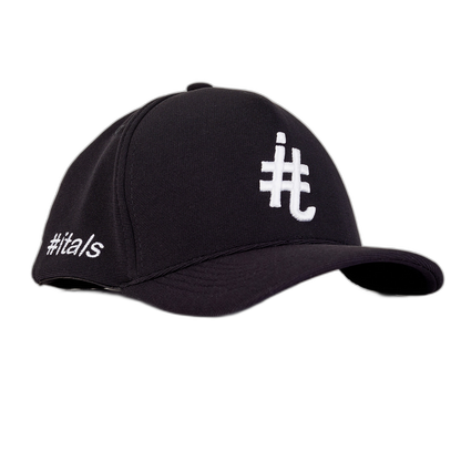 Boné itals Preto Brasão Branco Fechado